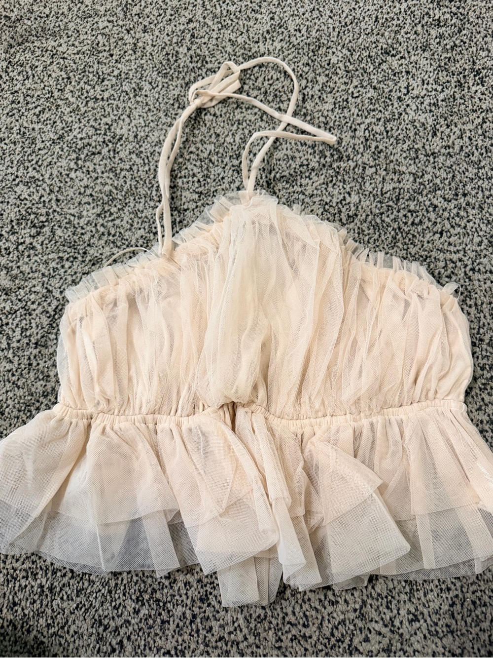 Windsor Blush Cream Ruffle Halter Camisole